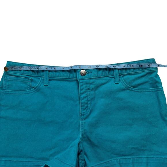 Calvin Klein Jeans Shorts Teal Colored Denim Mid Rise Women's 14 Size 32 Waist - Picture 4 of 11